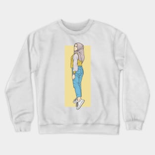 Girl In Light Color Outfit Crewneck Sweatshirt